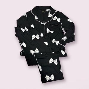 Kate Spade Black Bow Pajama Set, Kate Spade Pajamas, Kate Spade Bow Pajamas